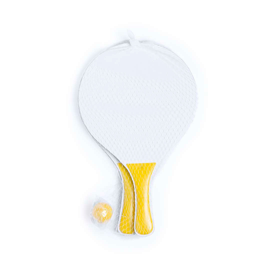Palas de Playa Kongal en Madera Natural Blanca con Bolsa y Pelota