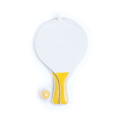 Palas de Playa Kongal en Madera Natural Blanca con Bolsa y Pelota