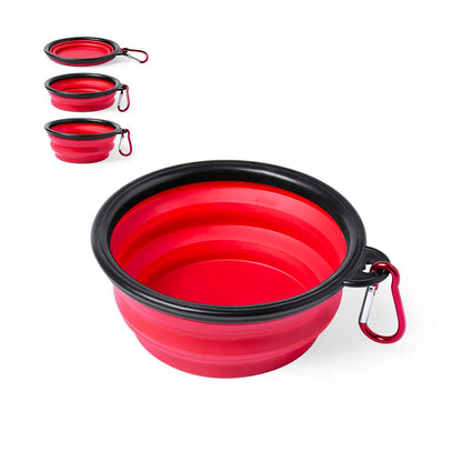 Bowl Plegable para Mascotas 450ml con Mosquetón Metálico