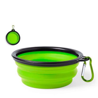 Bowl Plegable para Mascotas 450ml con Mosquetón Metálico