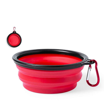 Bowl Plegable para Mascotas 450ml con Mosquetón Metálico