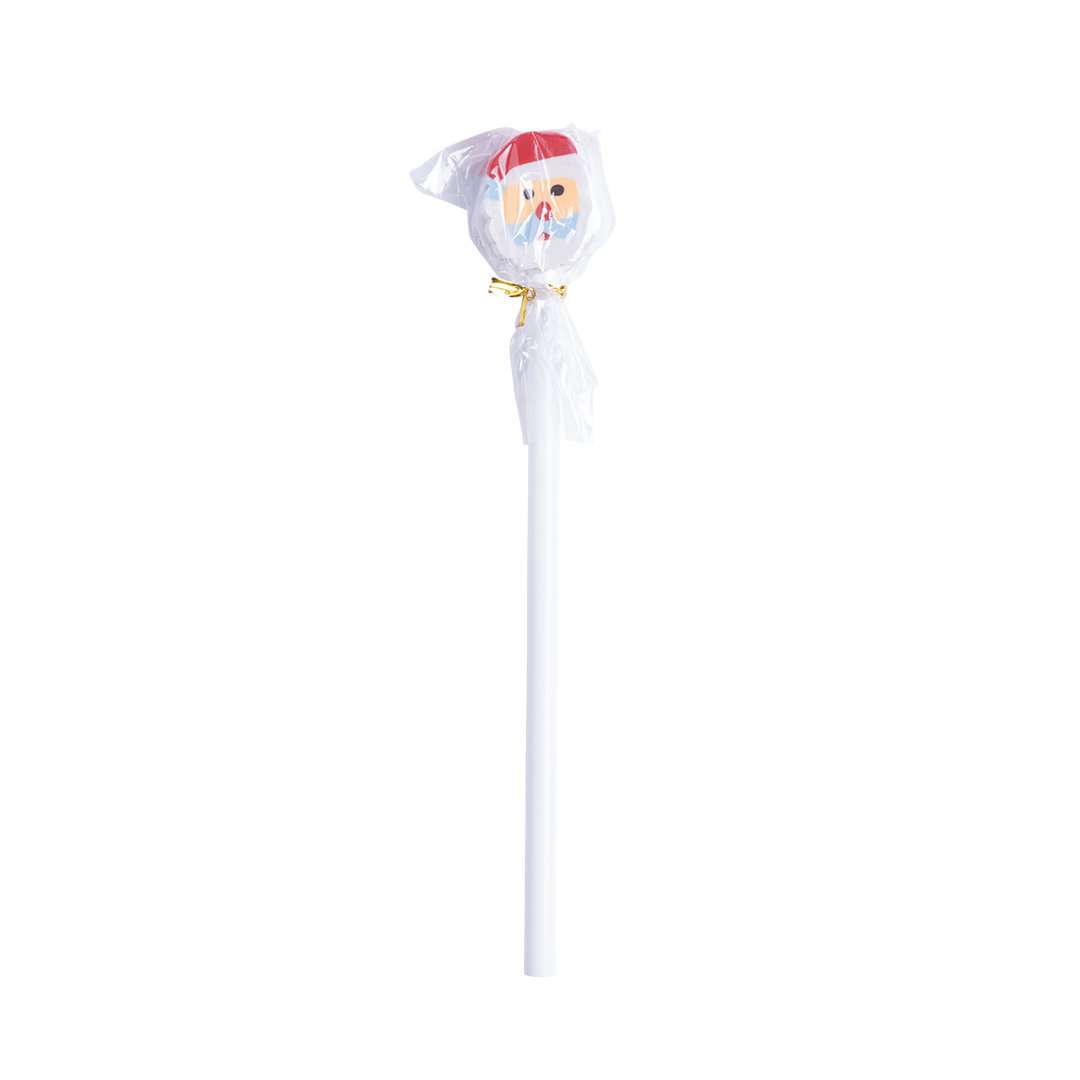 Lápiz de madera navideño blanco con acabado brillo y mina negra