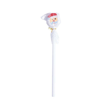 Lápiz de madera navideño blanco con acabado brillo y mina negra