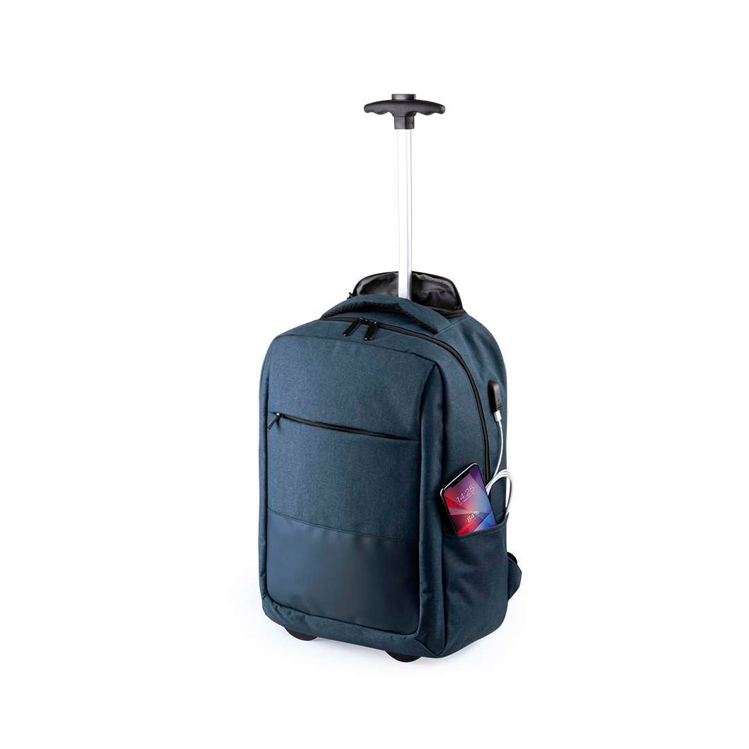 Mochila trolley resistente con conexión USB y compartimento portátil 15"
