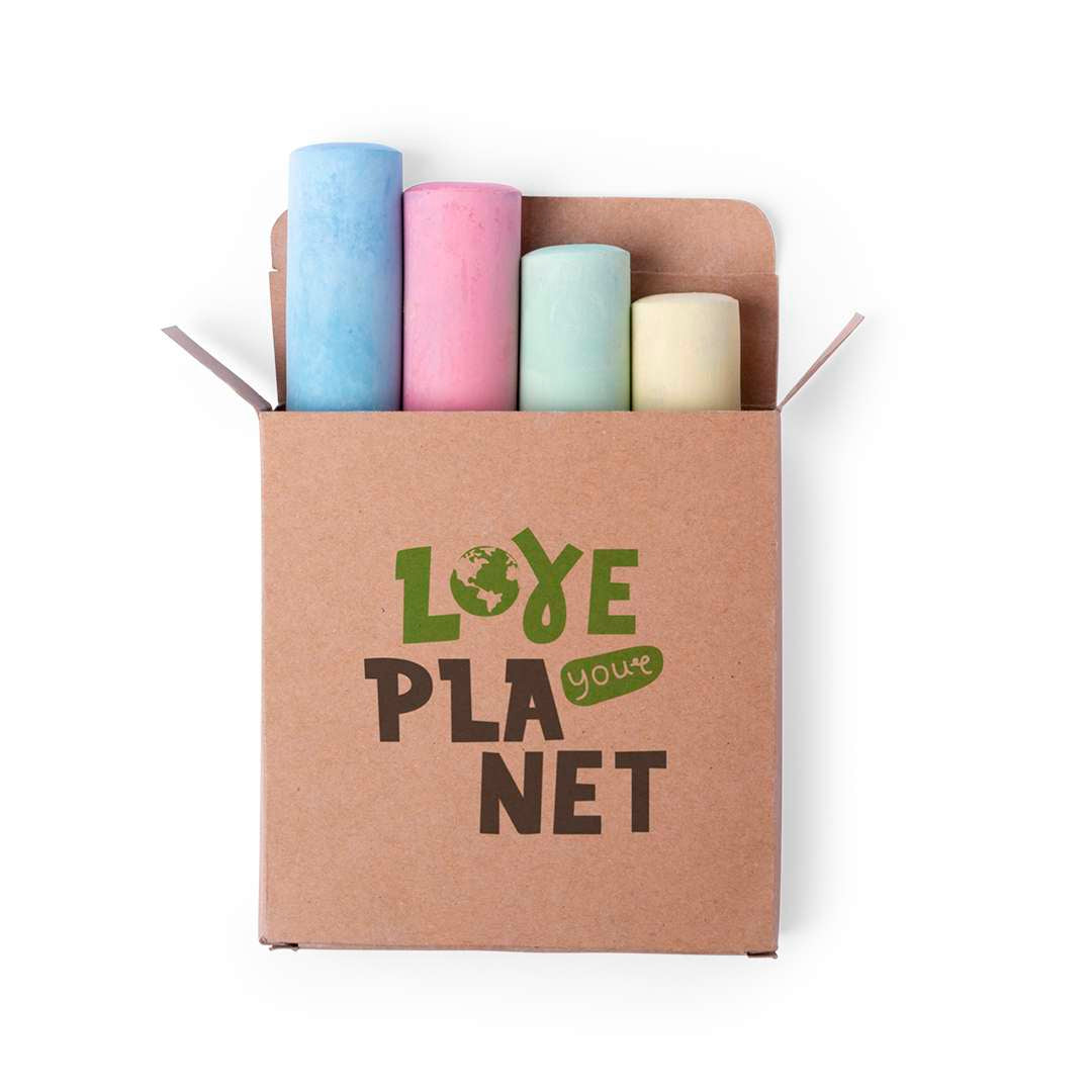 Caja de tizas XL colores surtidos en estuche reciclado