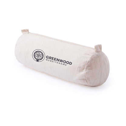 Estuche cilíndrico Kinsy de algodón crudo con asas prácticas