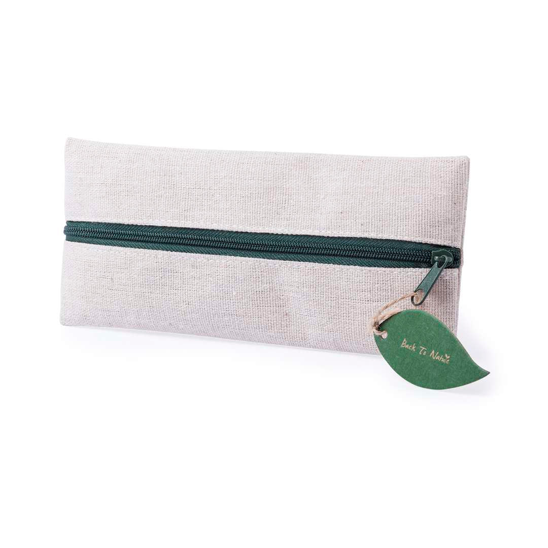 Estuche Nature compacto de yute y algodón con cremallera