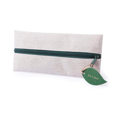 Estuche Nature compacto de yute y algodón con cremallera