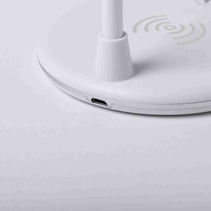 Lámpara de mesa Almalux Multifunción - Cargador QI y Altavoz - Permite Ajuste de Intensidad de Luz