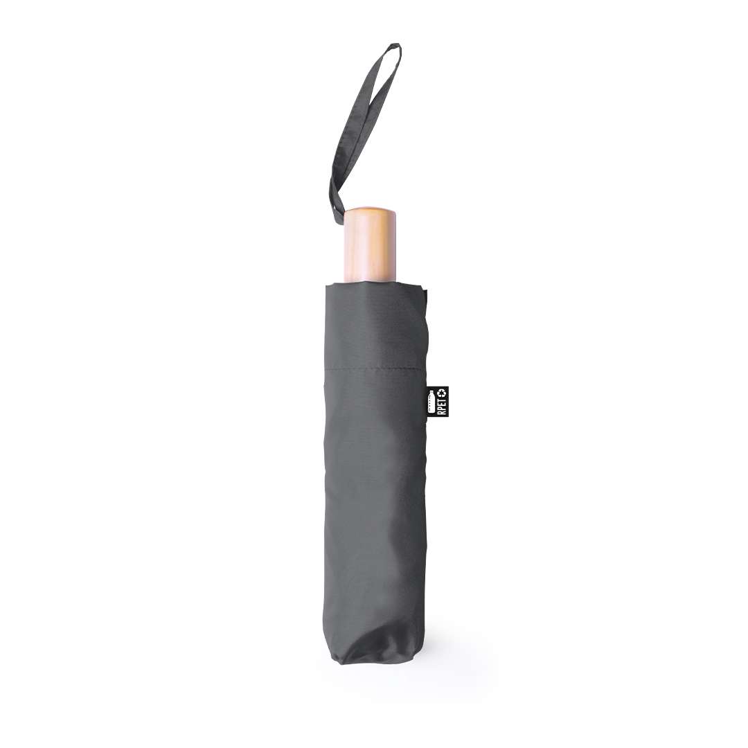 Paraguas Plegable Brosian Nature RPET con Mango de Madera