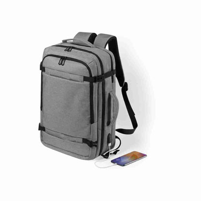 Mochila porta documentos Almalux® con bolsillo antirrobo y conexión USB para carga de dispositivos móviles