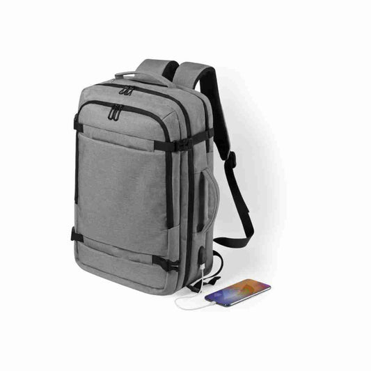 Mochila porta documentos Almalux® con bolsillo antirrobo y conexión USB para carga de dispositivos móviles