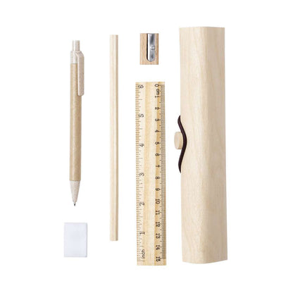 Estuche Palermo Nature en madera con 5 accesorios eco-friendly