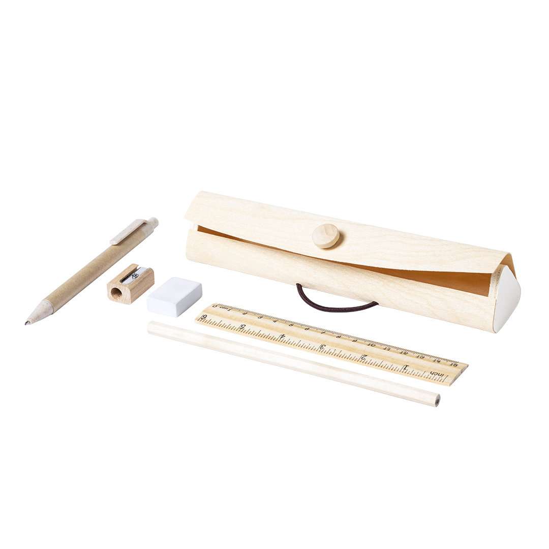 Estuche Palermo Nature en madera con 5 accesorios eco-friendly