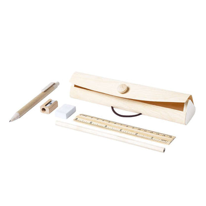 Estuche Palermo Nature en madera con 5 accesorios eco-friendly