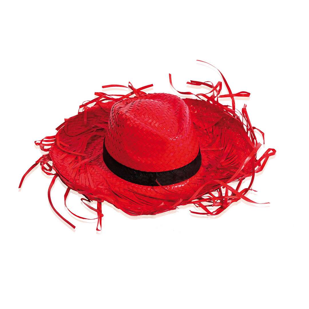 Sombrero de paja blanco con flecos filagarchados y cinta interior