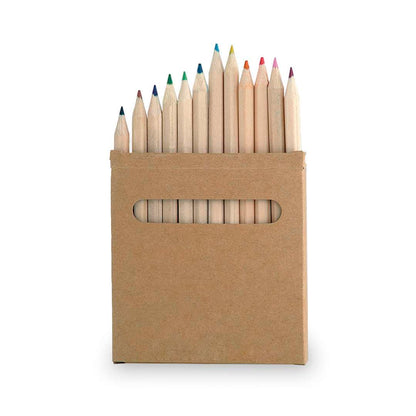 Set de 12 lápices de madera Boys con caja de cartón natural