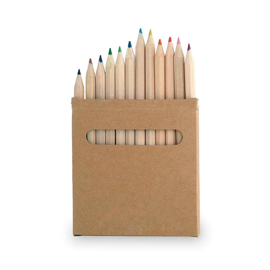 Set de 12 lápices de madera Boys con caja de cartón natural