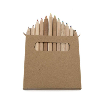 Set de 12 lápices de madera Boys con caja de cartón natural