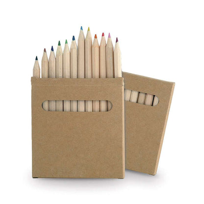 Set de 12 lápices de madera Boys con caja de cartón natural