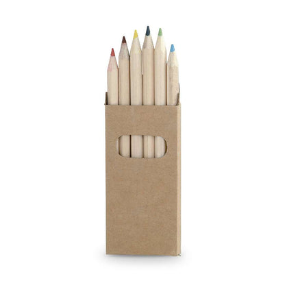 Set de 6 Lápices de Madera Natural con Caja de Cartón
