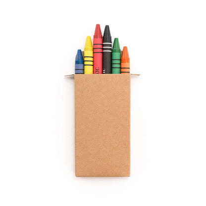 Set de 6 ceras de colores en caja de cartón natural