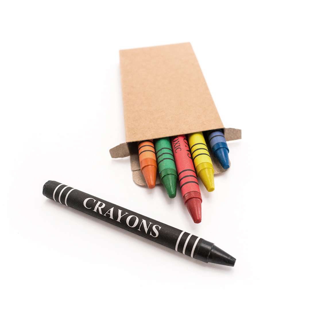 Set de 6 ceras de colores en caja de cartón natural