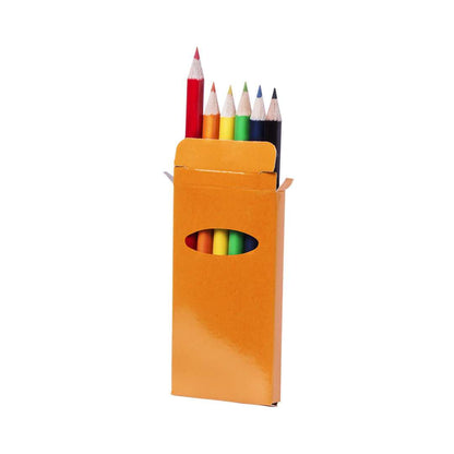 Set de 6 lápices de madera de colores brillantes con caja ventana