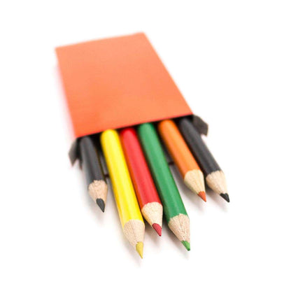 Set de 6 lápices de madera de colores brillantes con caja ventana