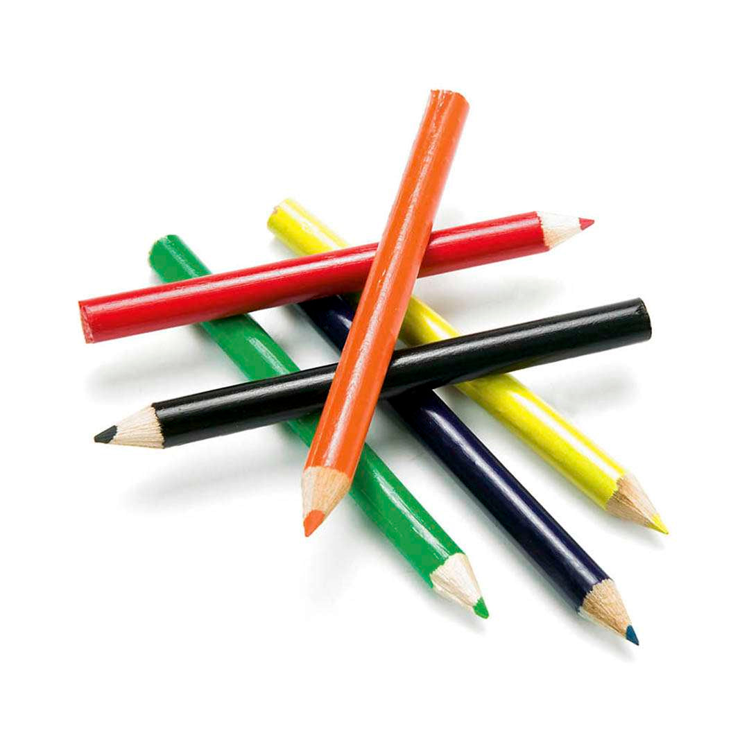 Set de 6 lápices de madera de colores brillantes con caja ventana