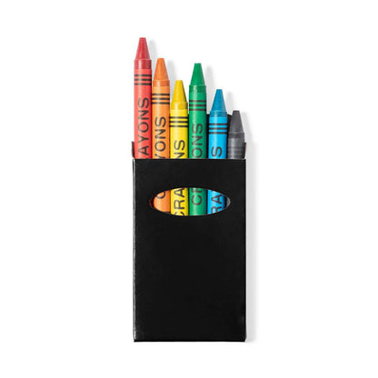Set de 6 ceras de colores brillantes en caja con ventana