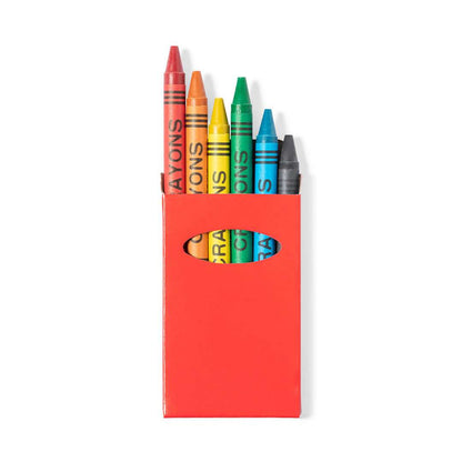 Set de 6 ceras de colores brillantes en caja con ventana
