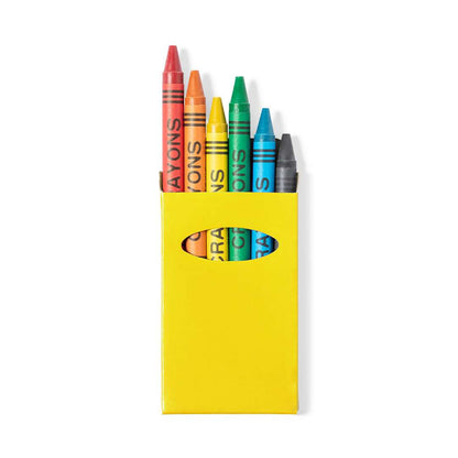 Set de 6 ceras de colores brillantes en caja con ventana