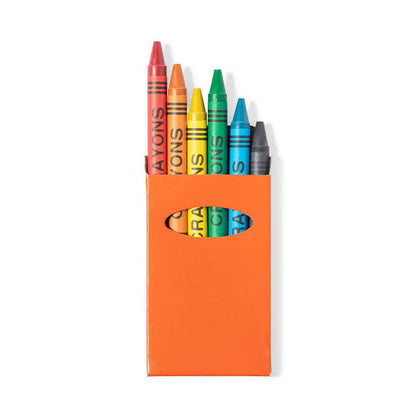Set de 6 ceras de colores brillantes en caja con ventana