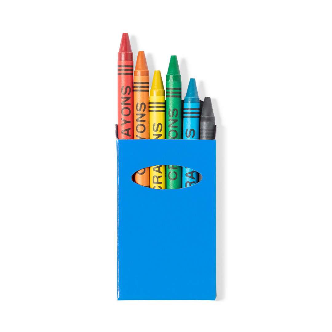Set de 6 ceras de colores brillantes en caja con ventana