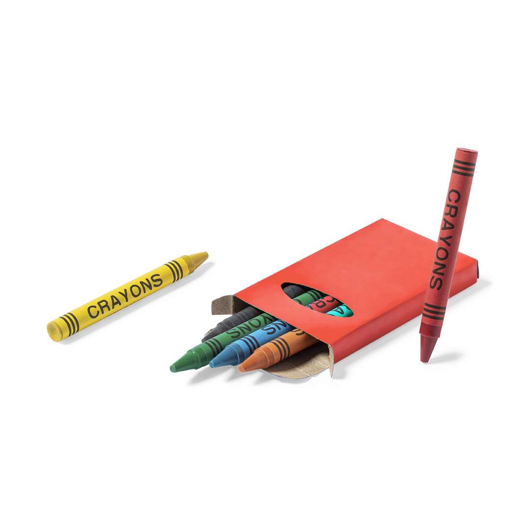 Set de 6 ceras de colores brillantes en caja con ventana