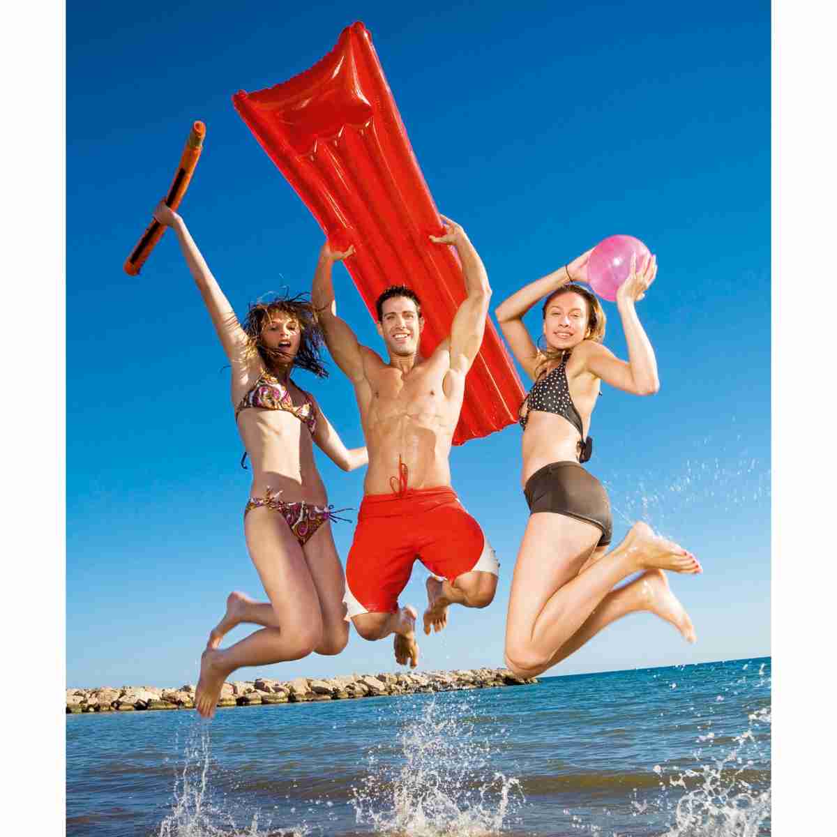 Colchoneta inflable de 180cm Roja