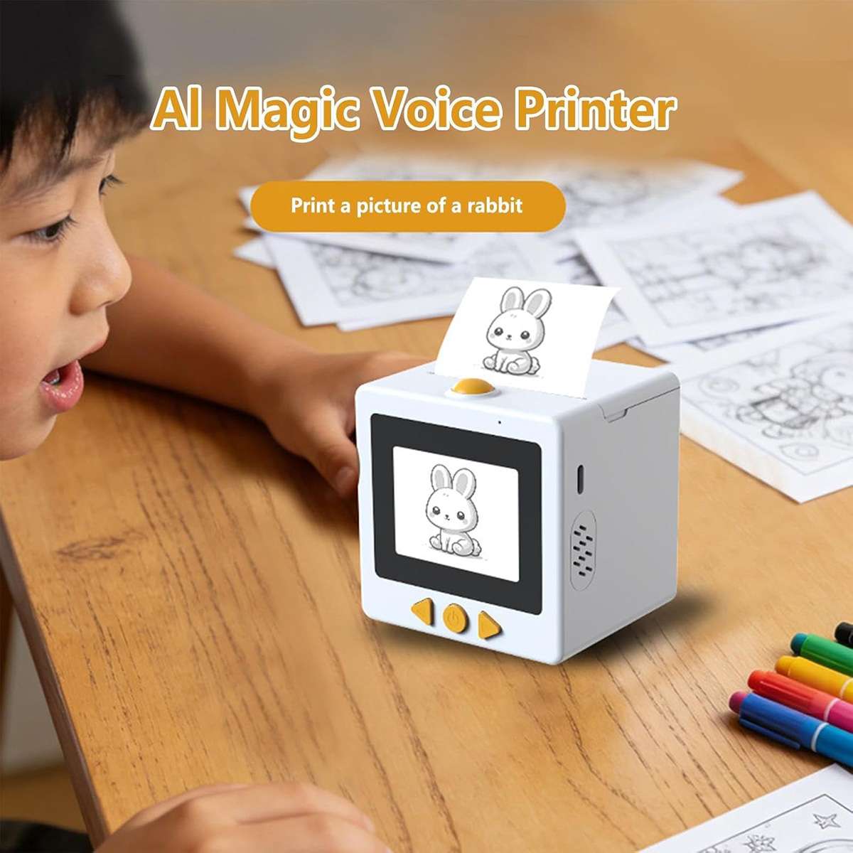 Mini Impresora Térmica Almalux® AI Printer Portátil con Bluetooth, WiFi, Impresión por Voz, Modos de Dibujo y Batería Recargable