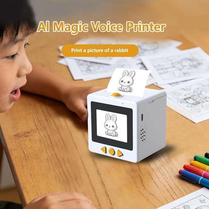 Mini Impresora Térmica Almalux® AI Printer Portátil con Bluetooth, WiFi, Impresión por Voz, Modos de Dibujo y Batería Recargable