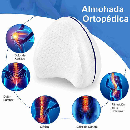 Almohada Almalux® para Piernas y Rodillas -  Cojín ortopédico diseñado para mejorar la calidad del sueño y aliviar dolores en la cadera y la espalda