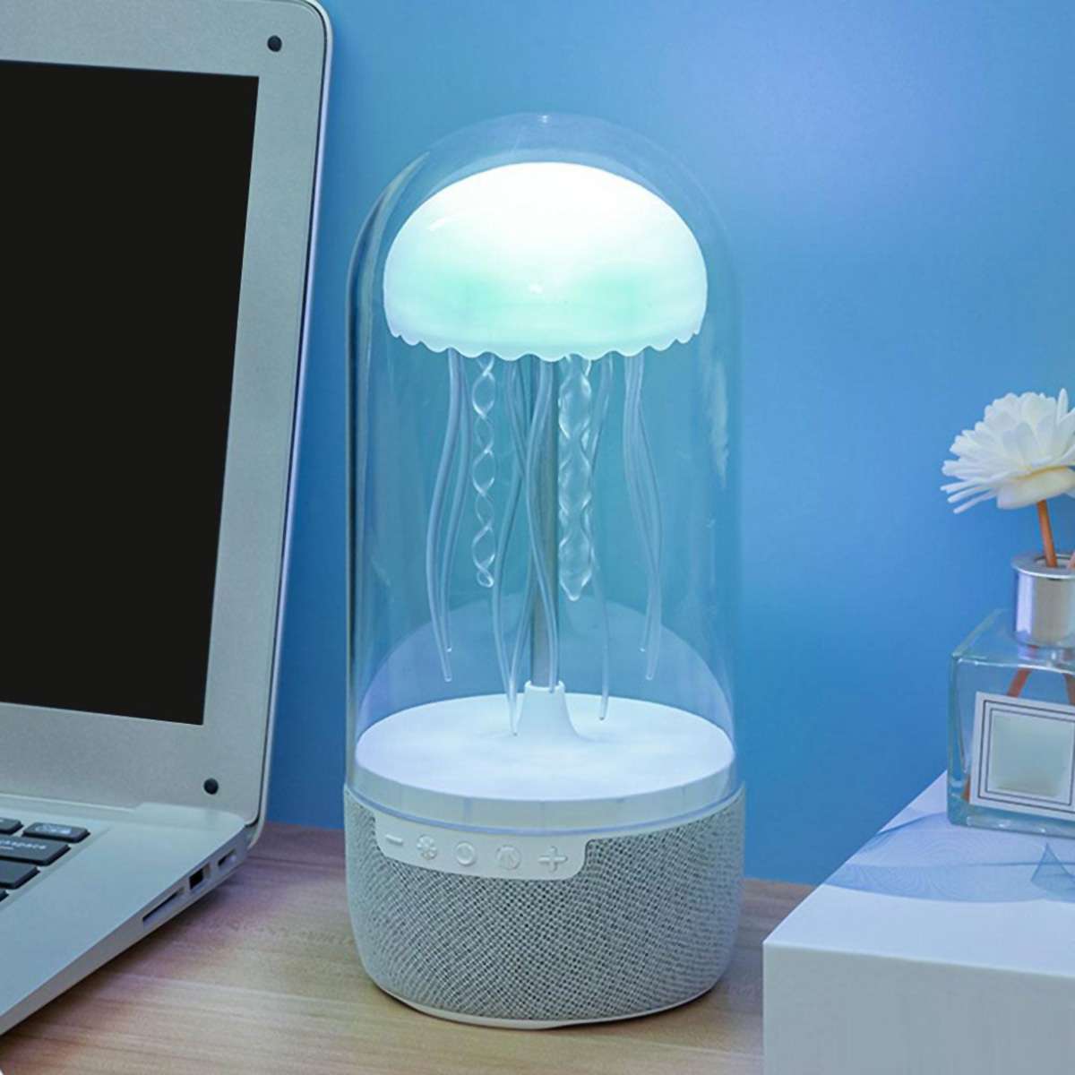 Lámpara Altavoz Bluetooth Almalux® Medusa, Radio FM, Tarjeta TF, Luz Led Brillante
