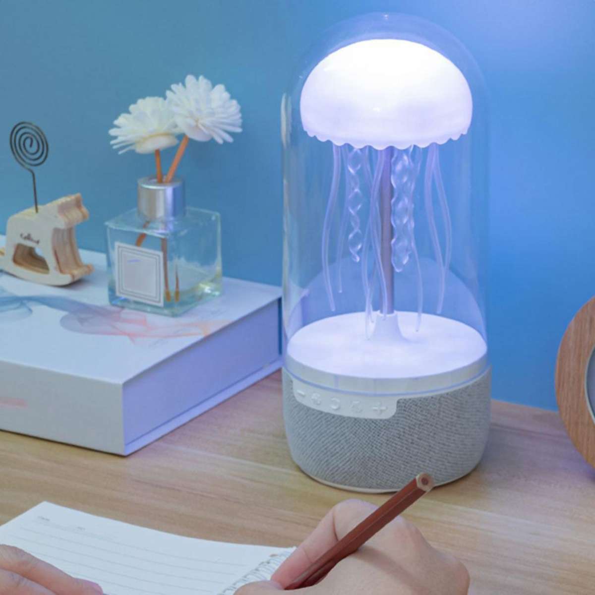 Lámpara Altavoz Bluetooth Almalux® Medusa, Radio FM, Tarjeta TF, Luz Led Brillante