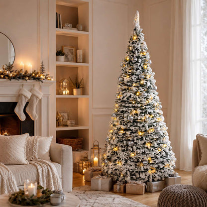 Árbol de Navidad Pop Up Nevado con Bolas Decorativas – Árbol Navideño Artificial de Montaje Rápido