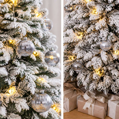 Árbol de Navidad Pop Up Nevado con Bolas Decorativas – Árbol Navideño Artificial de Montaje Rápido