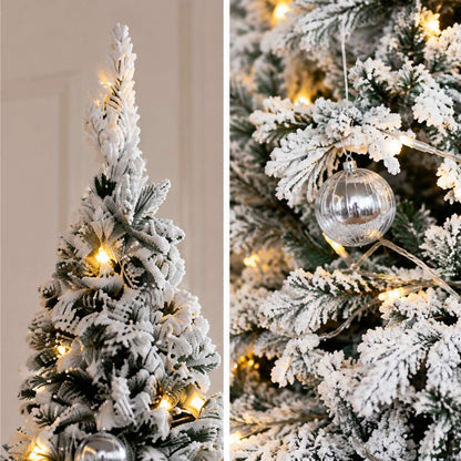 Árbol de Navidad Pop Up Nevado con Bolas Decorativas – Árbol Navideño Artificial de Montaje Rápido