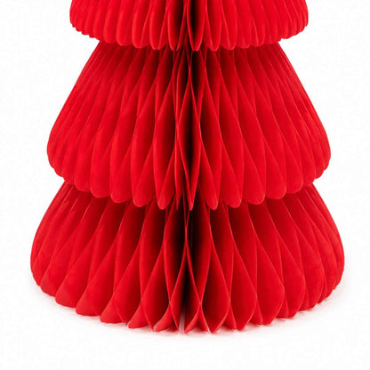Árbol de Navidad de Papel Rojo Plegable Magnético – Decoración Navideña Reutilizable de Montaje Fácil