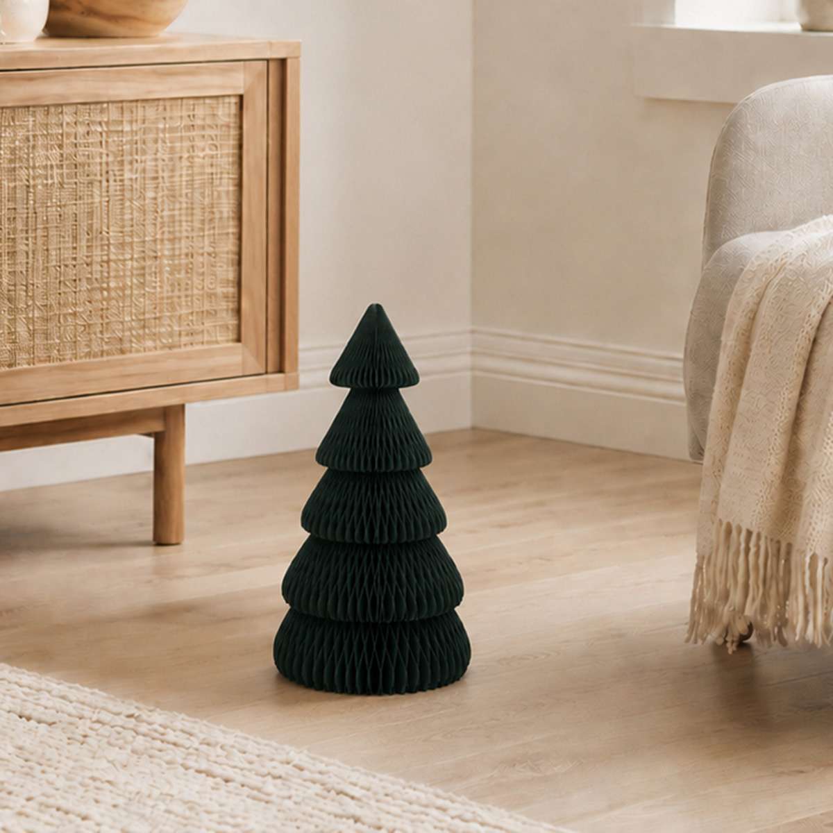 Árbol de Navidad de Papel Verde Plegable Magnético – Decoración Navideña Reutilizable de Montaje Fácil