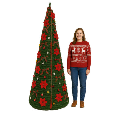 Árbol de Navidad Almalux® PopUp 150 cm – Plegable, Verde con Decoraciones ó Básico | Montaje Rápido y Fácil Almacenaje