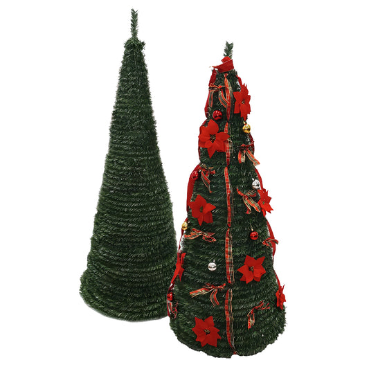 Árbol de Navidad Almalux® PopUp 150 cm – Plegable, Verde con Decoraciones ó Básico | Montaje Rápido y Fácil Almacenaje