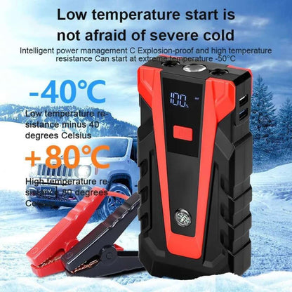 Arrancador de Batería Almalux® 12V 14000 mAh con Pinzas Inteligentes, Power Bank USB, Linterna LED SOS y Estuche